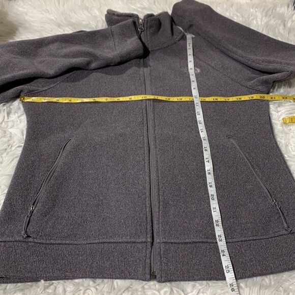 The NORTH Face knit full zip jacket fleece lined zip pockets women sz Medium - Picture 11 of 12
